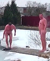 Fat Men Ice Bathing
