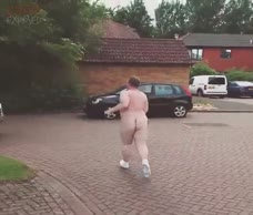 Fat Lad Goes For A Naked Run