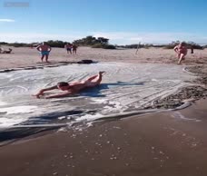 Naked Slide At The Beach