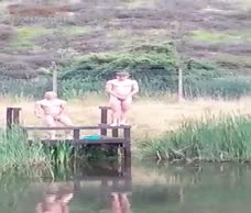 Lads Jump In A Lake
