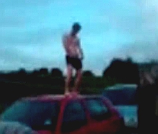 Naked Lads On A Car