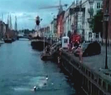 Naked Canal Jump 