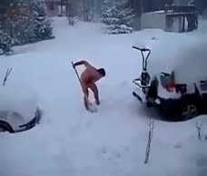Naked Snow Shovelling