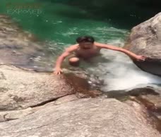 Naked In A Waterfall