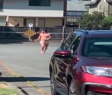 Muscle Dude Runs Naked