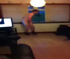 Naked Slide In The Living Room