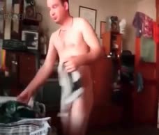 Russian Man Gets Dressed