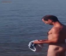 Naked Man At The Beach 
