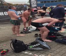 Triathlete Dries Off 