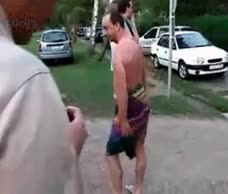 Dude Loses His Towel 