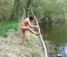 Russian Army Dude In A Lake 