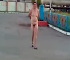 Fat Guy Walks Naked 