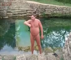 Fat Guy Swims Naked 