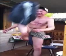 Naked Man In A Garden