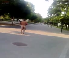 Naked Lad Goes For A Walk