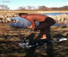 Fat Black Guy In A Lake