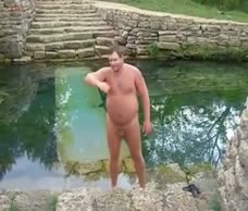 Fat Dude Swims Naked