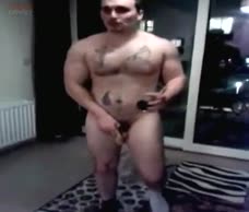 Tattooed Lad Gets His Dick Out