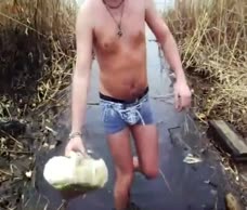 Russian Lads In A Lake