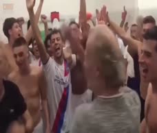 Team Celebrates Naked