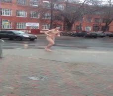 Russian Lad Runs Naked