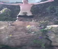 Lad Jumps With His Dick Out