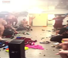 Team Celebrates Naked