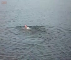 Russian Man Skinny Dips In Lake