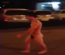 Asian Lad Walks Naked At Night