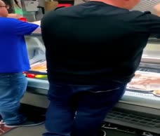 Fat Gay Pantsed In A Shop
