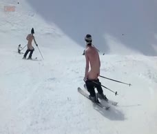 Lads Ski Naked