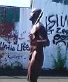 Naked Black Man Skipping