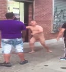 Naked Asian Man In The Street
