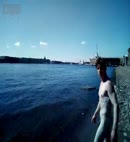 Russian Man Swims Naked