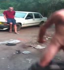 Russian Man Dances With His Dick Out
