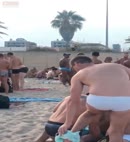 Naked Black Muscle Man At The Beach