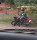 Indian Man Wanks At The Side Of A Road