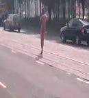 Naked Russian Man In The Street