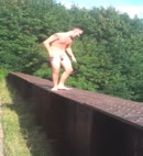 Naked Man Jumps Off A Bridge