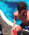 Lad Jumps Naked Into The Pool