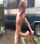 Naked Man Mows The Lawn