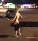 Lad Goes For A Naked Run In A Car Park