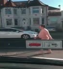 Naked Fat Man On The Street 1