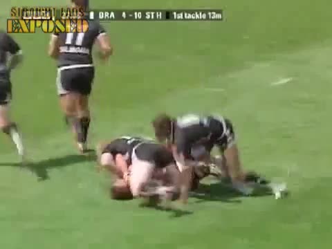 Rugby Player Interfering With Opponent