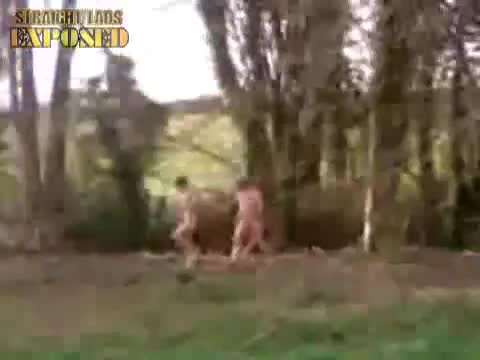 Naked Rugby Players In The Woods