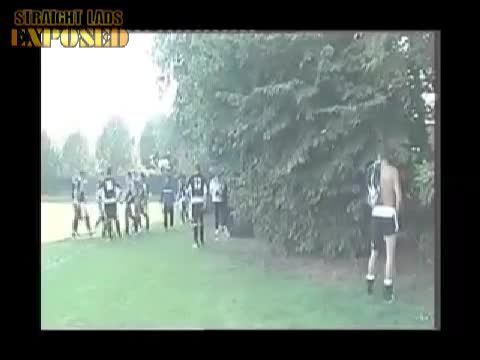 Football Player Taking A Piss In Bushes 