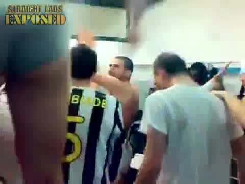 Footballers Dancing In The Locker Room