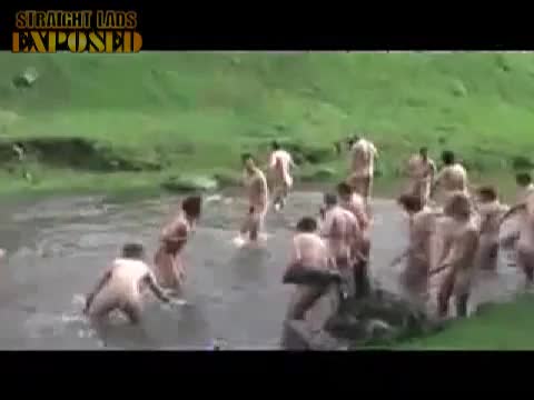 Naked University Lads In A River