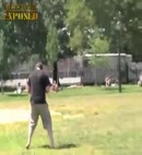 Naked Guy Steals Football In A Park 