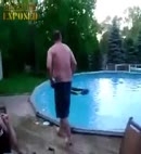 Old Man Skinny Dipping At A Pool Party